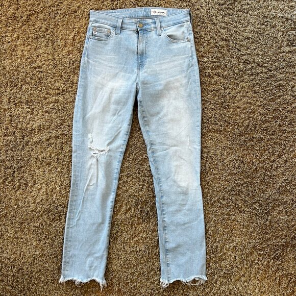 AG ADRIANO GOLDSCHMEID The Mari Crop High Rise Slim Straight Jeans in Size 27 - Picture 2 of 9